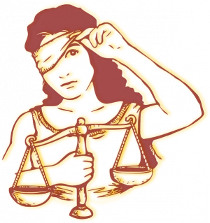 If Justice is blind, then why is she peeking to see what President is in office!